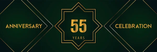 Years Anniversary Celebration Gold Number Isolated Dark Green Background Premium — ストックベクタ