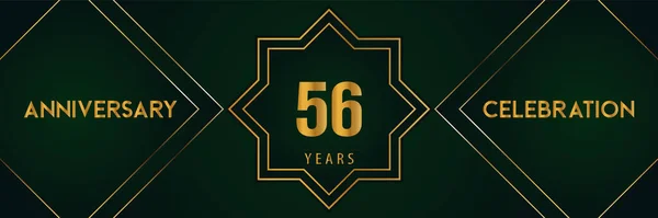 Years Anniversary Celebration Gold Number Isolated Dark Green Background Premium — Stock vektor