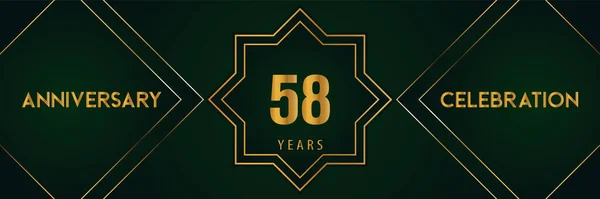 Years Anniversary Celebration Gold Number Isolated Dark Green Background Premium — Stock vektor