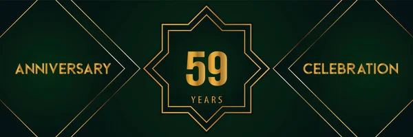 Years Anniversary Celebration Gold Number Isolated Dark Green Background Premium — Stock vektor