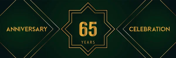 Years Anniversary Celebration Gold Number Isolated Dark Green Background Premium — Stock vektor