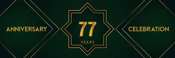 Years Anniversary Celebration Gold Number Isolated Dark Green Background Premium — Stock vektor