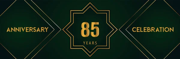 Years Anniversary Celebration Gold Number Isolated Dark Green Background Premium — Stock vektor