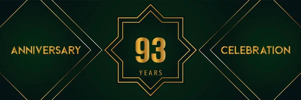 Years Anniversary Celebration Gold Number Isolated Dark Green Background Premium — Stock vektor