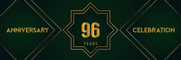 Years Anniversary Celebration Gold Number Isolated Dark Green Background Premium — Stock vektor