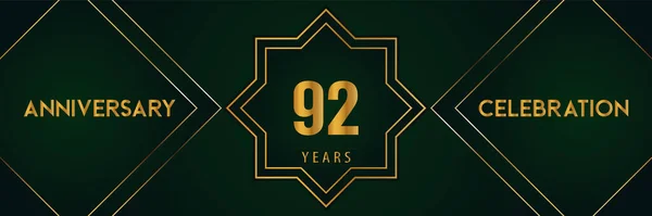 Years Anniversary Celebration Gold Number Isolated Dark Green Background Premium — ストックベクタ