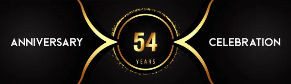 Years Anniversary Celebration Logotype Circle Glitter Sparkle Black Background Premium — Stock vektor