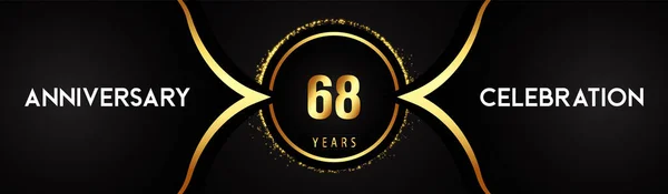 Логотип Празднования Летия Блестками Круга Черном Фоне Премиум Дизайн Баннеров — стоковый вектор