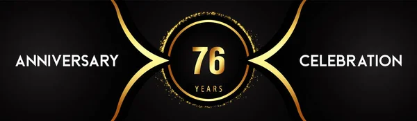 Years Anniversary Celebration Logotype Circle Glitter Sparkle Black Background Premium — Stock vektor
