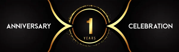 Año Aniversario Celebración Logotipo Con Círculo Brillo Brillo Sobre Fondo — Archivo Imágenes Vectoriales