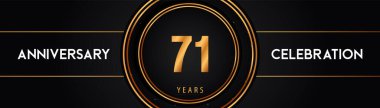 71 Yıl Yıldönümü Şablon Tasarım Vektörü. Broşür, afiş, poster, kitapçık, mezuniyet, düğün, kutlama kartı ve jübile için özel tasarım..