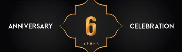 Years Anniversary Logotype Arabic Style Gold Frames Black Background Premium — Stock vektor