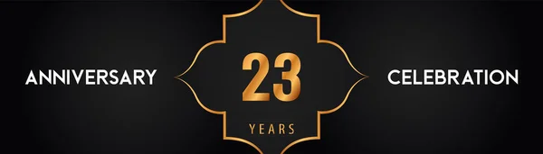 Years Anniversary Logotype Arabic Style Gold Frames Black Background Premium — ストックベクタ