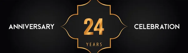Years Anniversary Logotype Arabic Style Gold Frames Black Background Premium — ストックベクタ