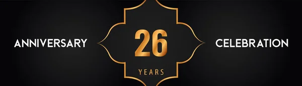 Years Anniversary Logotype Arabic Style Gold Frames Black Background Premium — Stock vektor