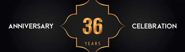 Års Jubileum Logotyp Med Arabisk Stil Guld Ramar Svart Bakgrund — Stock vektor