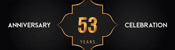 Års Jubileum Logotyp Med Arabisk Stil Guld Ramar Svart Bakgrund — Stock vektor