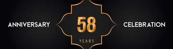 Years Anniversary Logotype Arabic Style Gold Frames Black Background Premium — ストックベクタ