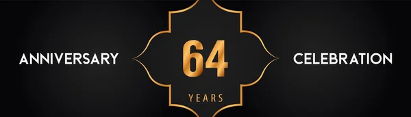 Years Anniversary Logotype Arabic Style Gold Frames Black Background Premium — Stock Vector