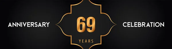 Años Logotipo Aniversario Con Marcos Oro Estilo Árabe Sobre Fondo — Archivo Imágenes Vectoriales