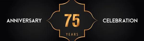 Logotipo Años Aniversario Con Marcos Oro Estilo Árabe Sobre Fondo — Archivo Imágenes Vectoriales
