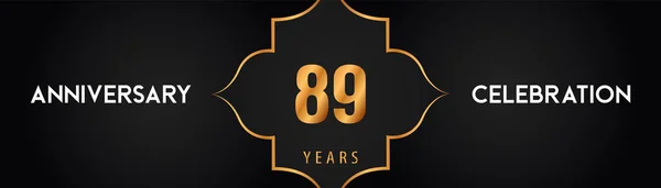 Jahre Jubiläums Logo Mit Goldrahmen Arabischen Stil Auf Schwarzem Hintergrund — Stockvektor