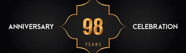 Χρόνια Επετειακό Λογότυπο Αραβικό Στυλ Χρυσά Πλαίσια Μαύρο Φόντο Premium — Διανυσματικό Αρχείο