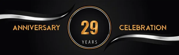 29Th Golden Silver Anniversary Logo Vector Premium Design Marriage Greetings — ストックベクタ