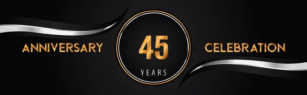45Th Golden Silver Anniversary Logo Vector Premium Design Marriage Greetings — Stock vektor