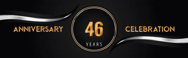 46周年記念ロゴベクトル 挨拶カード 誕生日パーティー 儀式のためのプレミアムデザイン 創立46周年記念事業背景 — ストックベクタ