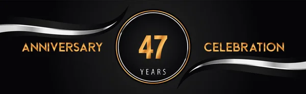 47周年記念ロゴベクトル 挨拶カード 誕生日パーティー 儀式のためのプレミアムデザイン 47周年記念の背景 — ストックベクタ