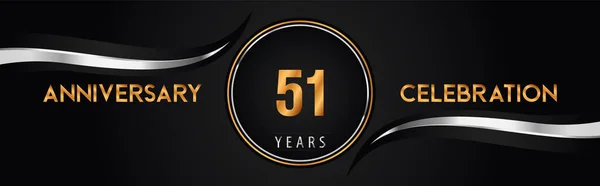 51Ste Gouden Zilveren Verjaardag Logo Vector Premium Design Voor Het — Stockvector