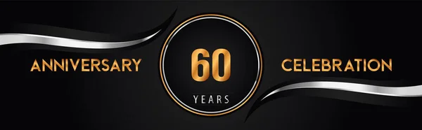 60O Vetor Logotipo Aniversário Ouro Prata Design Premium Para Casamento —  Vetores de Stock
