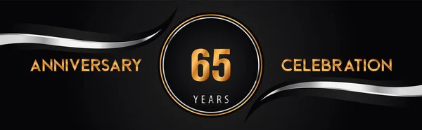 65Th Golden Silver Anniversary Logo Vector Premium Design Marriage Greetings — ストックベクタ