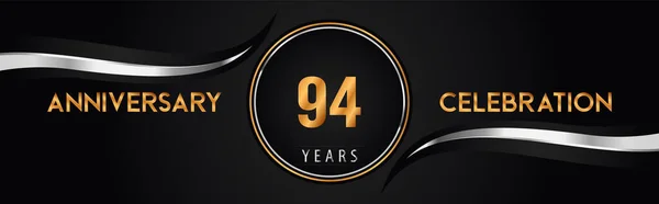 94周年記念ロゴベクトル 挨拶カード 誕生日パーティー 儀式のためのプレミアムデザイン 94周年お祝いの背景 — ストックベクタ