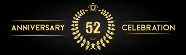 Años Logotipo Celebración Del Aniversario Con Corona Laurel Corona Real — Archivo Imágenes Vectoriales