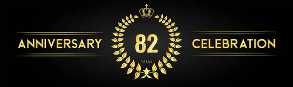 Anos Logotipo Celebração Aniversário Com Grinalda Louro Coroa Real Isolado —  Vetores de Stock