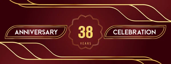 Años Logotipo Celebración Del Aniversario Con Marcos Decorativos Oro Sobre — Archivo Imágenes Vectoriales