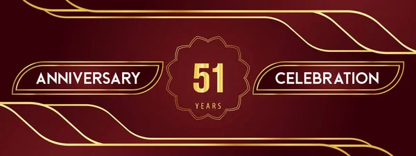 Years Anniversary Celebration Logotype Decorative Gold Frames Dark Red Background — ストックベクタ