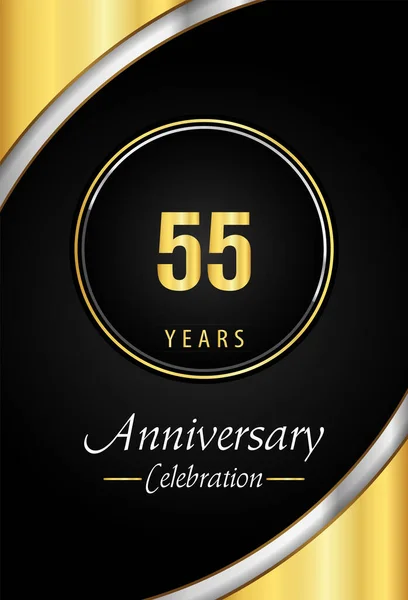 Years Anniversary Celebration Template Design Vector Eps Gold Silver Circle — ストックベクタ