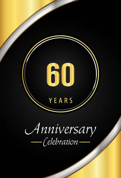 Years Anniversary Celebration Template Design Vector Eps Gold Silver Circle — ストックベクタ