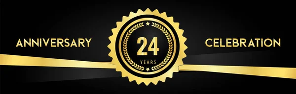 Years Anniversary Celebration Gold Badges Laurel Wreaths Isolated Luxury Background — 스톡 벡터