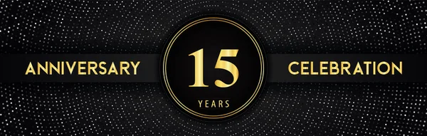 Years Anniversary Celebration Circle Frame Dotted Line Isolated Black Background — 图库矢量图片