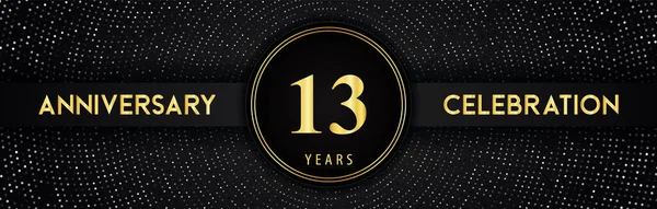 Years Anniversary Celebration Circle Frame Dotted Line Isolated Black Background — Stock vektor