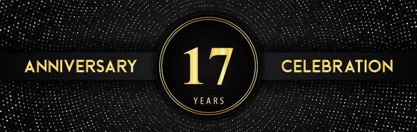 Years Anniversary Celebration Circle Frame Dotted Line Isolated Black Background — Archivo Imágenes Vectoriales