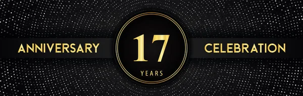 Years Anniversary Celebration Circle Frame Dotted Line Isolated Black Background — 图库矢量图片