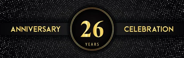 Years Anniversary Celebration Circle Frame Dotted Line Isolated Black Background — Stockvektor