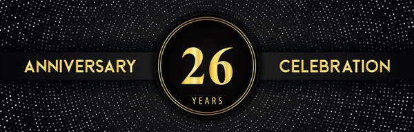 Years Anniversary Celebration Circle Frame Dotted Line Isolated Black Background — ストックベクタ