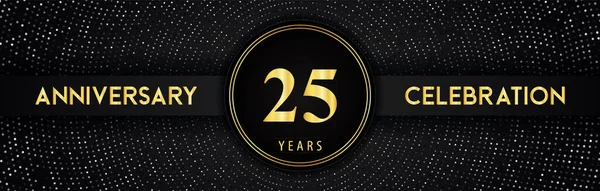 Years Anniversary Celebration Circle Frame Dotted Line Isolated Black Background — ストックベクタ