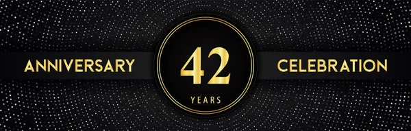 Years Anniversary Celebration Circle Frame Dotted Line Isolated Black Background — Stok Vektör